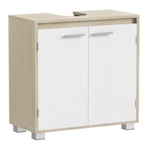 Meuble sous lavabo pour divers types de lavabos 30 x 60 x 60 cm beige