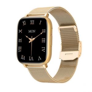 Smarty Montre connect&eacute;e Mixte Fitnow - SW105H Bracelet Acier Dor&eacute;