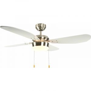 Image de Aireryder Ventilateur de plafond Classic 105 cm Nickel blanc avec éclairage et chaînettes