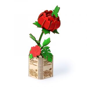Dam Maquette en bois 3d, design de pivoine. 116 pi&egrave;ces.