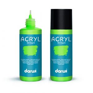 DARWI - DA0350080611C - Un flacon de Peinture Acrylique Brillante - Coloris Vert clair - 80 ML