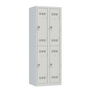 Vestiaire 2 colonnes de 2 cases gris perle