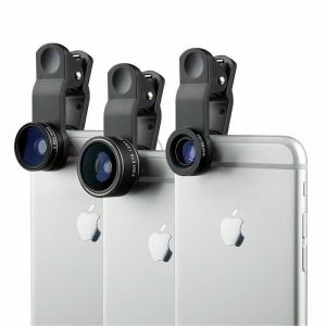 Diverse Ensemble D'objectifs Pour Smartphone - Mavura - 3 En 1 - Fisheye - Grand Angle - Macro