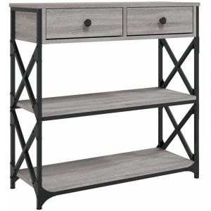 VidaXL Table console sonoma gris 75x28x75 cm bois d'ingénierie Sonoma gris
