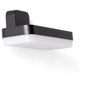 TechBrey Applique Murale Ext&eacute;rieure LED 10W &Eacute;clairage Rectangulaire Noire Mirto Noir