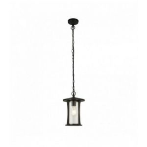 Searchlight Suspension d'ext&eacute;rieur pagoda 1 ampoule - noir avec verre transparent