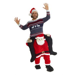 Aptaf&ecirc;tes D&eacute;guisement homme &agrave; dos de P&egrave;re No&euml;l adulte - Couleur Rouge - Taille Taille Unique