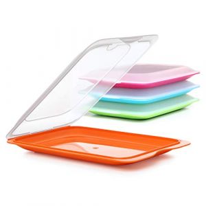 Tatay Jeu de 4 récipients à charcuterie, avec Couvercle et Corps Amovibles, en Quatre Couleurs, réutilisables et empilables, fabriqués en Plastique sans BpA