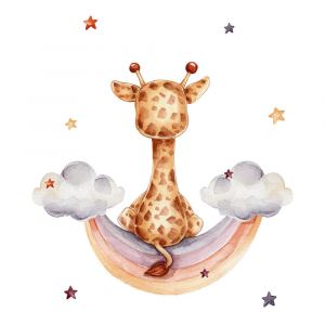 Ceanothe Tableau sur toile girafe rêveuse 30x30 cm
