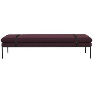 Image de Ferm Living Lit de jour Turn / L 190 cm noir,bordeaux en cuir