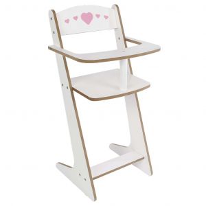 Tom Chaise de poupée 53 cm bois blanc/rose