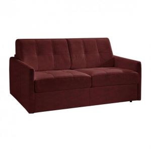 Italian Spirit Canapé lit PERLA EXPRESS sommier lattes 160 cm matelas mémory 22 cm microfibre bordeaux