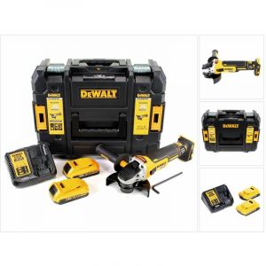 Dewalt DCG 405 D2 18 V 125 mm Meuleuse sans fil Brushless avec bo&icirc;tier TStak + 2x Batteries 2 Ah + Chargeur