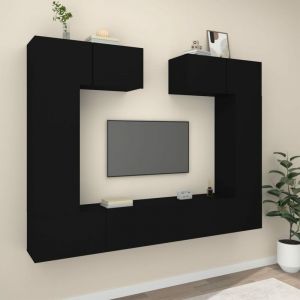 VidaXL Mercatoxl - Ensemble de meubles tv 6 pcs Noir Bois d'ingénierie