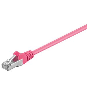 Goobay Câble patch CAT 5e, SF/UTP, magenta 0,25 m