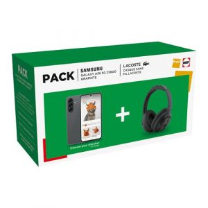 Samsung Pack Galaxy A56 5G 256Go Graphite + Casque sans fil Lacoste