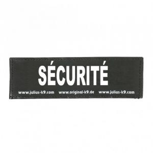 Trixie 2 Stickers Velcro Julius-K9 - L - Security - Pour chien - Security - Faciles &agrave; changer avec le velcro - Lettres r&eacute;fl&eacute;chissantes - Taille L : 16x5cm pour taille 1?4.