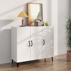 VidaXL Buffet Blanc 90x34x80 cm Bois d'ing&eacute;nierie - Blanc