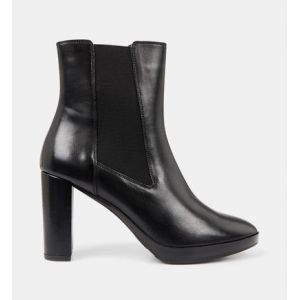 Geox Bottines à talon walk pleasure cuir Noir - Couleur Noir - Taille 39