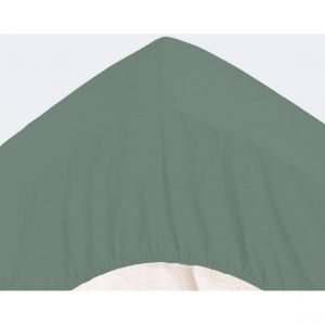 Image de Drap-housse Grands Bonnets 32 cm vert en percale