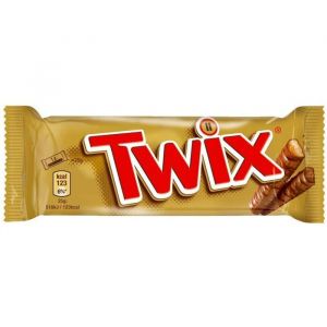 Twix Barres chocolat au lait avec biscuit nappage caramel - 1 Boite de 32 barres individuelles de 50g