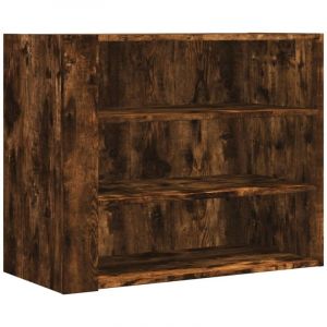 VidaXL Armoire murale chêne fumé 75x35x60 cm bois d'ingénierie, armoire suspendue, placard mural, armoire de salle de bain murale, armoire flottante