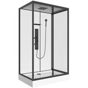 Cabine de douche hydromassante rectangulaire - Installation réversible - L120 x l80 x H215 cm - SULIPA