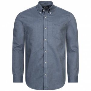 Ben Sherman Oxford Hommes Chemise à manches longues 0077857-BLEU FONCÉ
