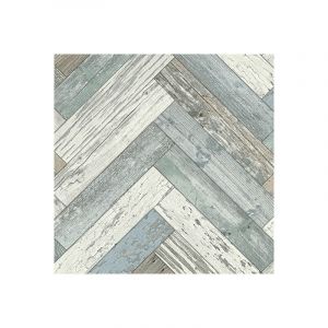 D&eacute;coweb PVC - Sol Vinyle First - Imitation parquet us&eacute; chevron color&eacute; - 2 x 6m