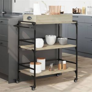 VidaXL Chariot de cuisine chêne sonoma 81,5x41x92,5 cm bois ingénierie