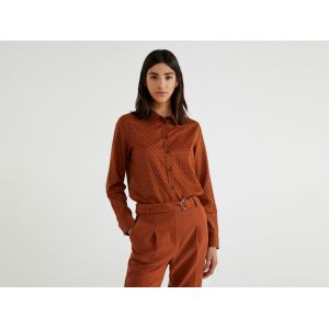 Image de Benetton Chemise Imprimée, taille L, Marron, Femme