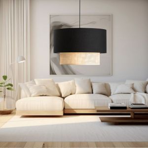 Suspension Loughborough E27 hauteur 70 cm noir jaune [lux.pro]