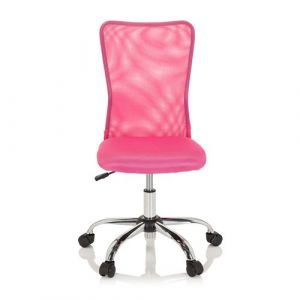 hjh OFFICE 691017 Chaise Pivotante pour Enfants KIDDY Net I Tissu Maille, Hauteur Réglable, Dossier Ergonomique, Rose