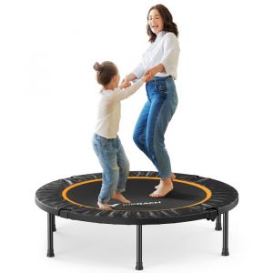 Merach - Trampoline Fitness Noir, ø 102 cm, Pliable pour Enfants et Adultes, Intérieur et Extérieur, Charge Max 150 kg