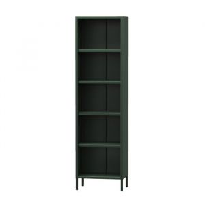 Jan Nowak Bibliotheque Etagere Rangement et Métal - Mario | 4 Étagères Réglables (4x30 kg), Montage Mural | Bibliothèque Meuble de Rangement pour Salon, Industriel | 50 x 180 x 35 cm | Vert Bouteille