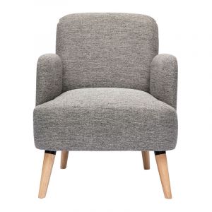 Image de Miliboo Fauteuil scandinave gris clair et bois clair ISKO