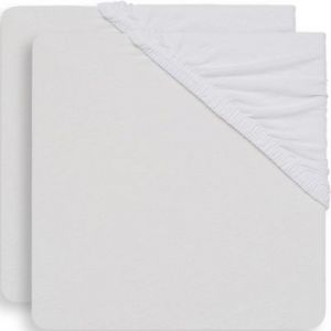 Jollein Lot de 2 draps housses de berceau blancs (40 x 80 cm)