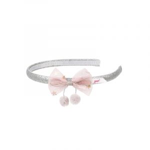 Souza For Kids Serre tete Margaux avec noeud et pompons gris