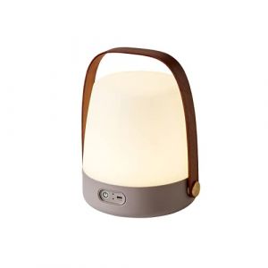 Habitat et Jardin Kooduu Lite-Up - Lampe de Table Design sans-Fil - Lampe Chevet Rechargeable pour Chambre & Nurserie - &Eacute;clairage sans Fil, 4 Niveaux d'Intensit&eacute;, Poign&eacute;e en Bois, Design Danois - 20x26cm, Terre