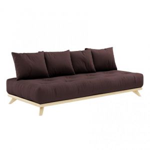 Image de Inside75 Canapé convertible futon senza pin naturel coloris marron couchage 90 cm. - marron