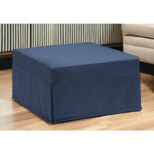 Lit pliant Dabay, Pouf convertible en lit simple, 100% Made in Italy, Pouf de salon en tissu, Cm 80x80h45, Bleu - Dmora