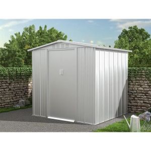 Abri de jardin m&eacute;tal en acier galvanis&eacute; gris 3,73 m&sup2; LINUS