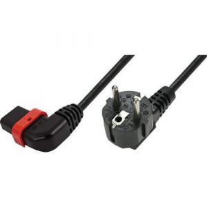 IEC Lock IEC-LOCK Cordon d alimentation CEE7 / C13 coudé à verrouillage noir - 2,0 m (EL451S)