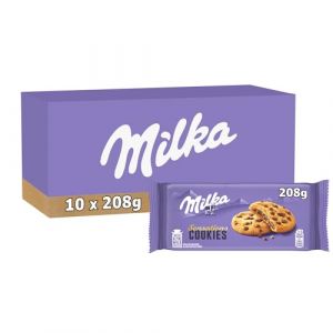 Milka 10 paquets de Choco Sensations - Cookies cœur fondant aux pépites de chocolat au lait du pays alpin - (10x208g)
