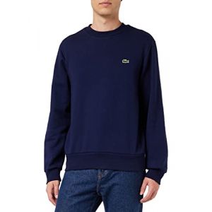 Lacoste Sweatshirt homme en molleton gratté de coton biologique Taille 3XL Bleu Marine