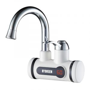 N'oveen robinet électrique avec affichage led de la température, chauffe-eau instantané 3600W instantané pour cuisine, salle d