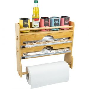 Porte-rouleau dessuie-tout en bois Porte-rouleau 3 en 1 sans per&ccedil;age design moderne