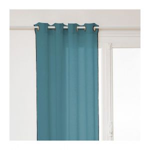 Rideau Linah, lin, bleu canard, 130x260 cm