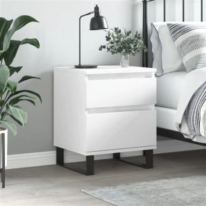 VidaXL Table de chevet Blanc 40x35x50 cm Bois d’ingénierie