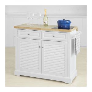 Sobuy FKW84-WN Desserte sur roulettes Meuble de Cuisine de Service Roulant avec Plans de Travail Rabattable